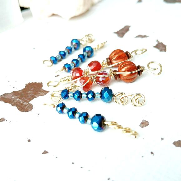 6 Piece Beaded Charm Dangles, Jewelry Making, DIY Jewelry - Picture 4 of 6